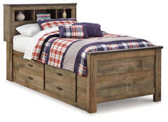 Trinell Twin Panel Bed with Storage and Nightstand