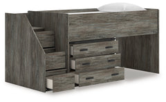 Frandern Twin Loft Bed with Drawer Storage