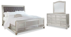 Coralayne King Sleigh Bed, Dresser and Mirror