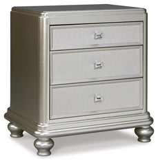 Coralayne Queen Upholstered Panel Bed, Dresser and Nightstand