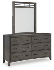 Montillan King Panel Bed, Dresser and Mirror
