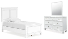 Fortman Twin Panel Bed, Dresser and Mirror
