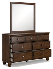 Danabrin Queen Panel Bed, Dresser, Mirror and Nightstand