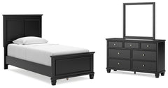 Lanolee Twin Panel Bed, Dresser and Mirror