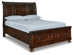 Porter Queen Sleigh Storage Bed, Dresser, Mirror and Nightstand