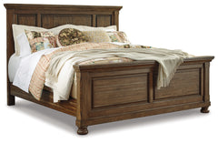 Flynnter King Panel Bed, Dresser, Mirror, and Nightstand