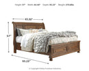 Flynnter Queen Sleigh Bed with 2 Storage Drawers