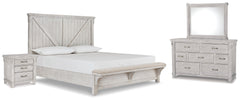 Brashland California King Panel Bed, Dresser, Mirror and Nightstand