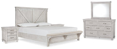Brashland King Panel Bed, Dresser, Mirror and 2 Nightstands