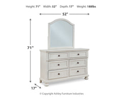 Robbinsdale Full Storage Sleigh Bed, Dresser, Mirror, Chest and Nightstand