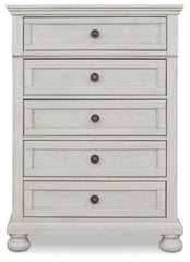 Robbinsdale Full Storage Sleigh Bed, Dresser, Mirror, Chest and Nightstand