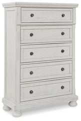 Robbinsdale King Panel Bed, Dresser, Mirror, Chest and 2 Nightstands