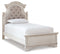 Realyn Twin Upholstered Panel Bed and Nightstand