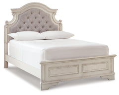 Realyn Full Panel Bed, Dresser, Mirror, 3-Piece Vanity and Nightstand