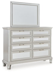 Lindenfield King Upholstered Panel Bed, Dresser Mirror and Nightstand