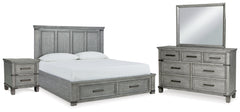 Russelyn King Panel Storage Bed, Dresser, Mirror and 2 Nightstands