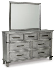 Russelyn Queen Panel Storage Bed, Dresser, Mirror, Chest and 2 Nightstands