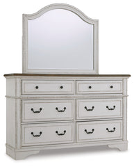 Brollyn King Upholstered Panel Bed, Dresser and Mirror