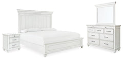 Kanwyn King Panel Bed, Dresser, Mirror and Nightstand