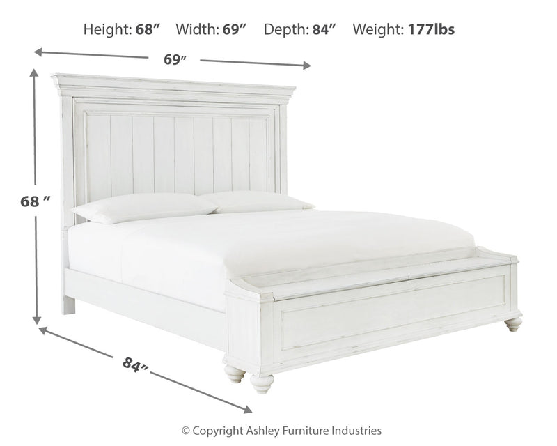 Kanwyn Queen Panel Bed with Storage Bench