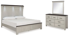 Darborn California King Panel Bed, Dresser and Mirror