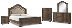 Charmond King Sleigh Bed, Dresser, Mirror, Chest and Nightstand
