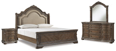 Charmond King Sleigh Bed, Dresser, Mirror and Nightstand