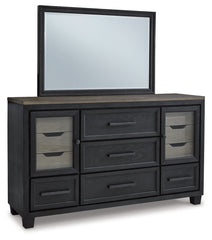 Foyland Cal King Panel Storage Bed, Dresser, Mirror, Chest and Nightstand