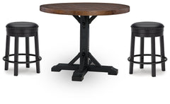 Valebeck Counter Height Dining Table and 2 Barstools