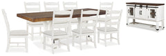 Valebeck Dining Table and 8 Chairs with Server