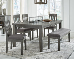 Hallanden Dining Table, 4 Chairs, and Bench