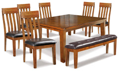 Ralene Dining Table and 6 Chairs and Bench