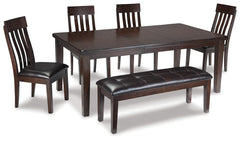 Haddigan Dining Table with 4 Chairs and Bench