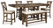 Moriville Counter Height Dining Table with 4 Barstools and Bench