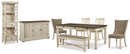 Bolanburg Dining Table, 4 Chairs, Bench, Server and Display Cabinet