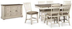 Bolanburg Counter Height Dining Table and 6 Barstools with Server