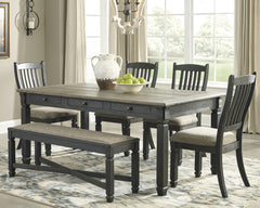 Tyler Creek Dining Table, 4 Chairs and Bench