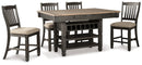 Tyler Creek Counter Height Dining Table and 4 Barstools with Server