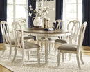 Realyn Dining Table and 6 Chairs with Server