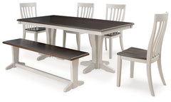 Darborn Dining Table, 4 Chairs and Bench