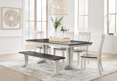 Darborn Dining Table, 4 Chairs and Bench