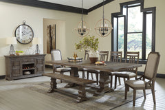 Wyndahl Dining Table with 6 Chairs and Bench