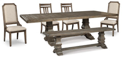 Wyndahl Dining Table with 4 Chairs and Bench