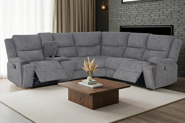 ComfortMax Grey Reclining Sectional