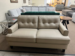 FLOOR MODEL BARBARA PALLISER LOVESEAT REAL LEATHER MATCH