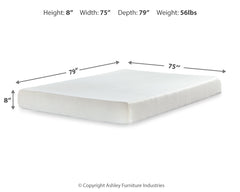 Chime 8 Inch Memory Foam King Mattress and Adjustable Base