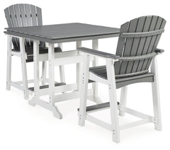 Transville Outdoor Counter Height Dining Table with 2 Barstools
