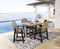 Fairen Trail Outdoor Counter Height Dining Table with 4 Barstools