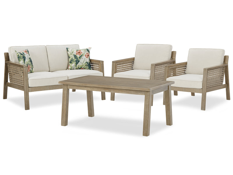 Barn Cove Outdoor Loveseat, 2 Lounge Chairs and Coffee Table