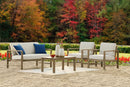 Fynnegan Outdoor Loveseat, 2 Lounge Chairs and Coffee Table